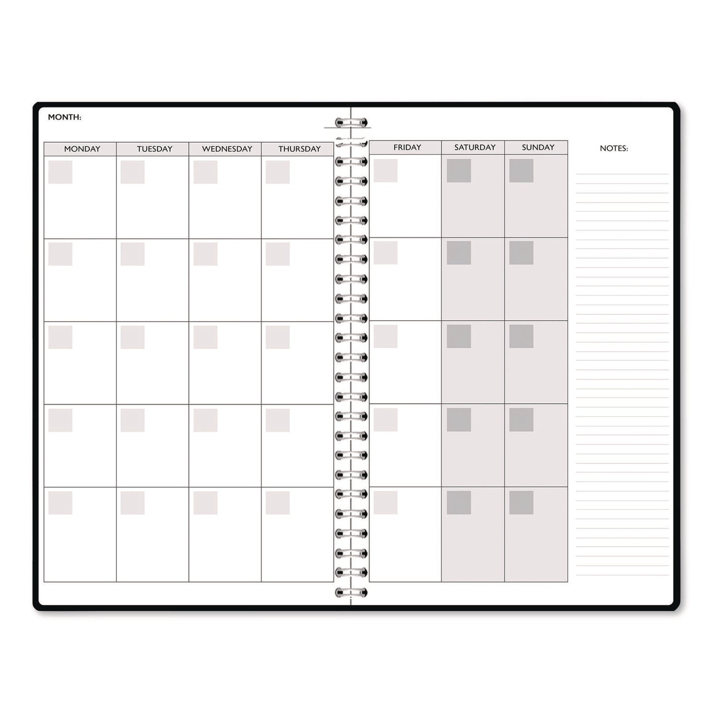 House of Doolittle™ Recycled Non-Dated Monthly/Weekly Planner, Cherry Blossoms, Black/White Cover, Undated (HOD212152)