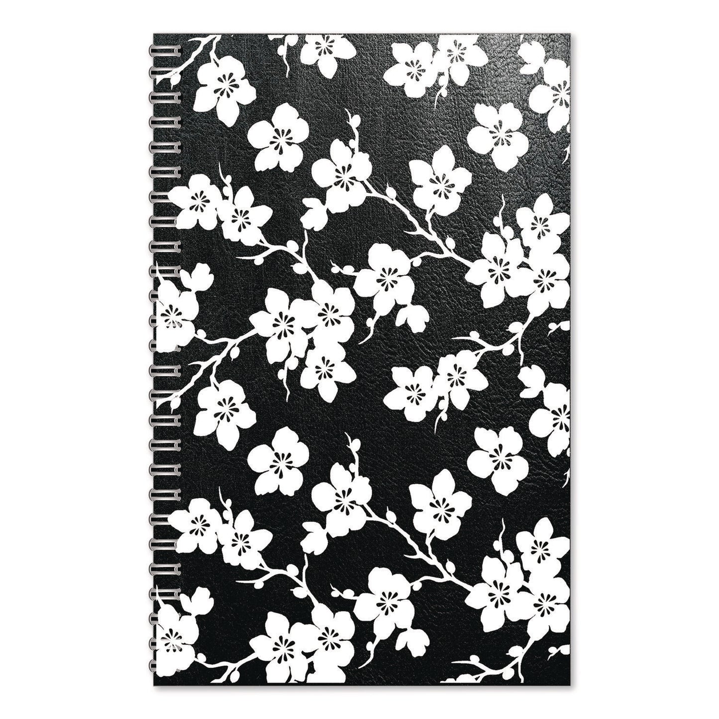 House of Doolittle™ Recycled Non-Dated Monthly/Weekly Planner, Cherry Blossoms, Black/White Cover, Undated (HOD212152)