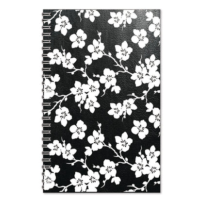 House of Doolittle™ Recycled Non-Dated Monthly/Weekly Planner, Cherry Blossoms, Black/White Cover, Undated (HOD212152)