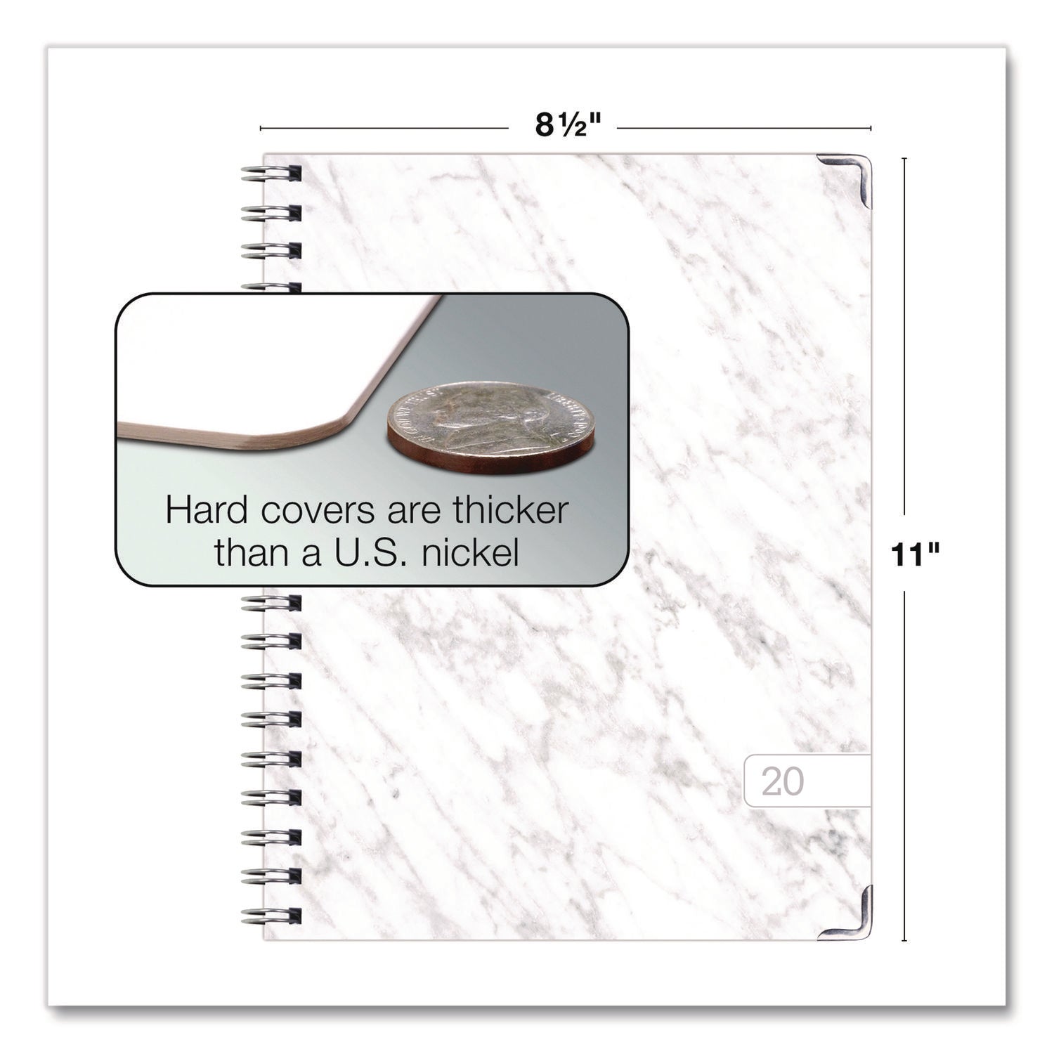 global-printed-products-marble-weekly-monthly-planner-marble-stone-artwork-11-x-8-5-white-gray-silver-cover-14-month-nov-2024-to-dec-2025-gpuspls25851106_6