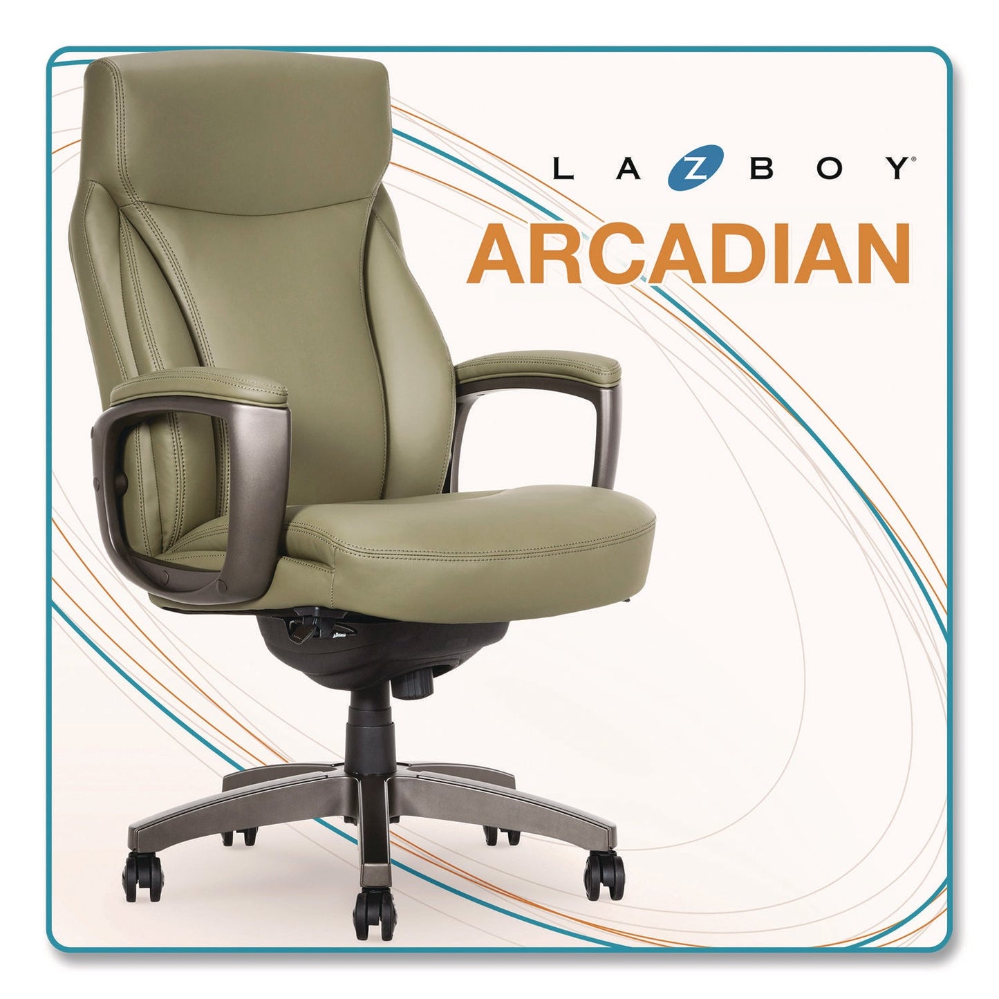 la-z-boy®-arcadian-bonded-leather-executive-chair-supports-up-to-275-lb-19-x-22-seat-height-olive-back-seat-gray-black-base-lzb60008olv_3