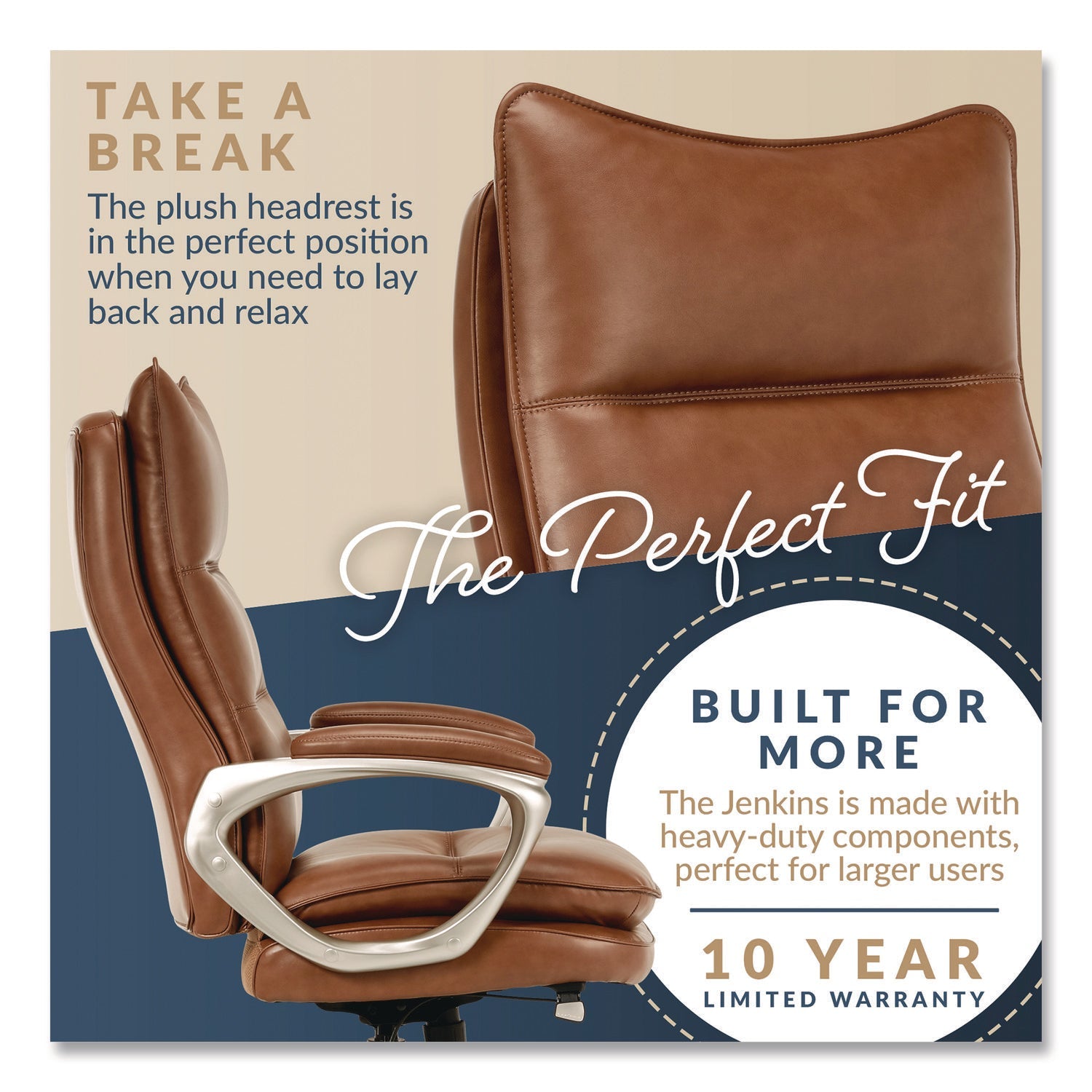 la-z-boy®-jenkins-executive-big-and-tall-chair-supports-up-to-400-lb-20-to-23-seat-height-brown-seat-back-silver-black-base-lzb60075cam_5