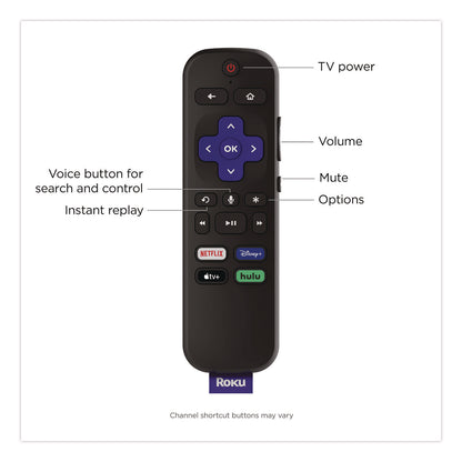 Roku Streaming Stick, Black (ROH3820R2)