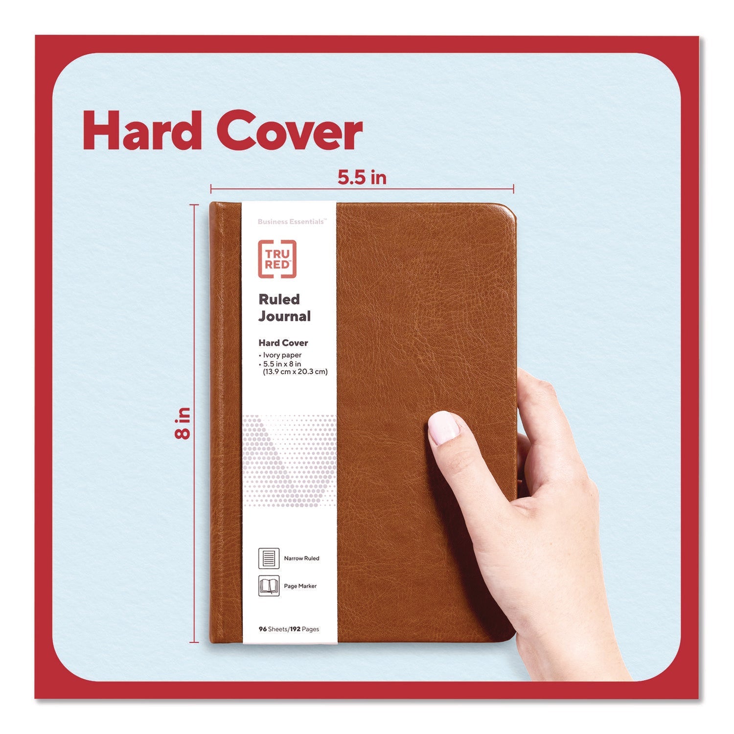 tru-red-hardcover-business-journal-elastic-closure-1-subject-narrow-rule-cognac-cover-96-8-x-5-5-sheets-tudtr61950_3