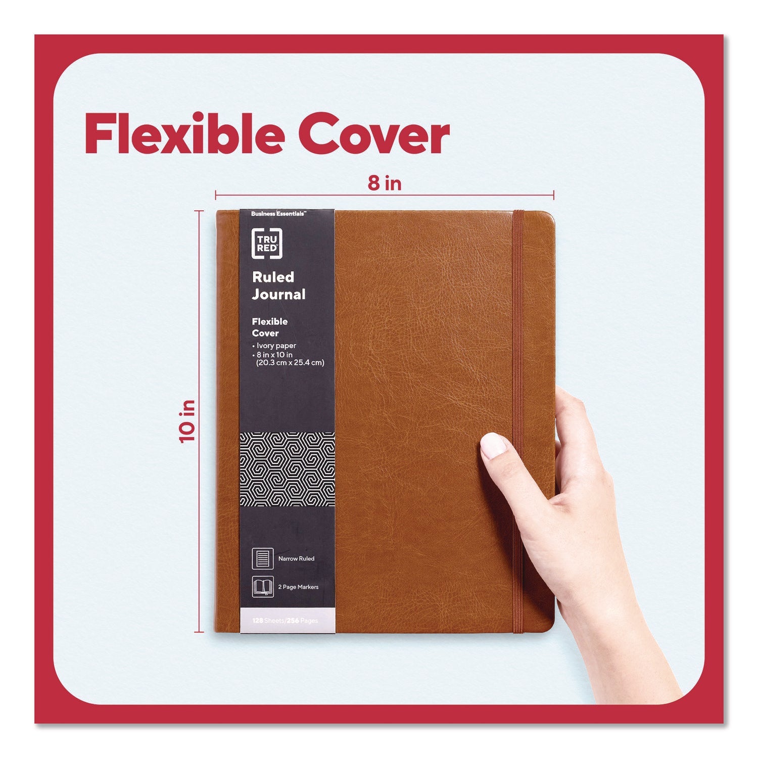 tru-red-flexible-cover-business-journal-elastic-closure-1-subject-narrow-rule-cognac-cover-128-10-x-8-sheets-tudtr61953_3