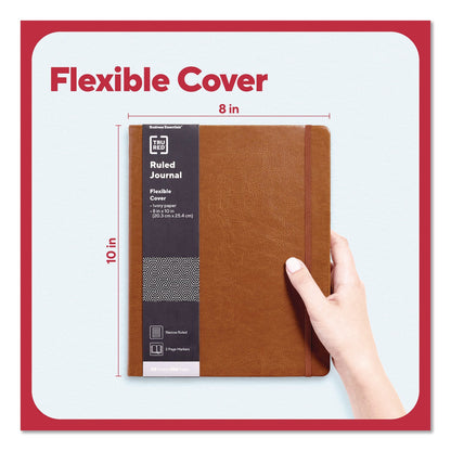 tru-red-flexible-cover-business-journal-elastic-closure-1-subject-narrow-rule-cognac-cover-128-10-x-8-sheets-tudtr61953_3