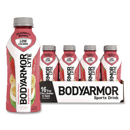 BodyArmor LYTE Sports Drink, Strawberry Banana, 16 oz Bottle, 12/Pack (BDA411896)