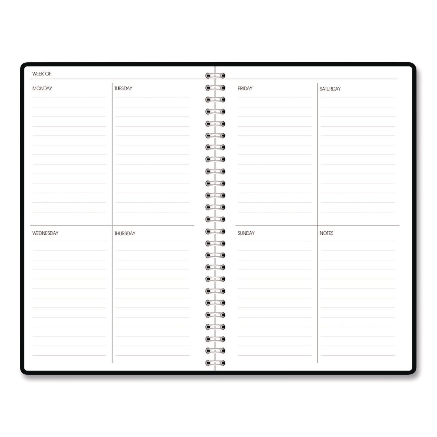 House of Doolittle™ Recycled Non-Dated Monthly/Weekly Planner, Flower Tiles, Tan/Black/White Cover, Undated (HOD212145)