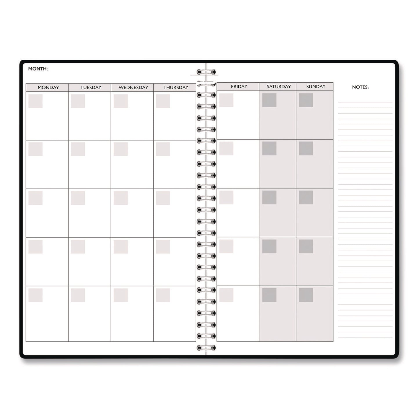 House of Doolittle™ Recycled Non-Dated Monthly/Weekly Planner, Flower Tiles, Tan/Black/White Cover, Undated (HOD212145)