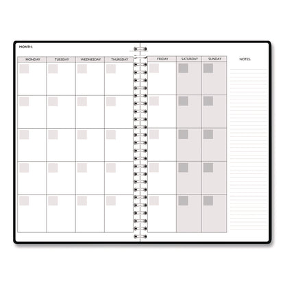 House of Doolittle™ Recycled Non-Dated Monthly/Weekly Planner, Flower Tiles, Tan/Black/White Cover, Undated (HOD212145)