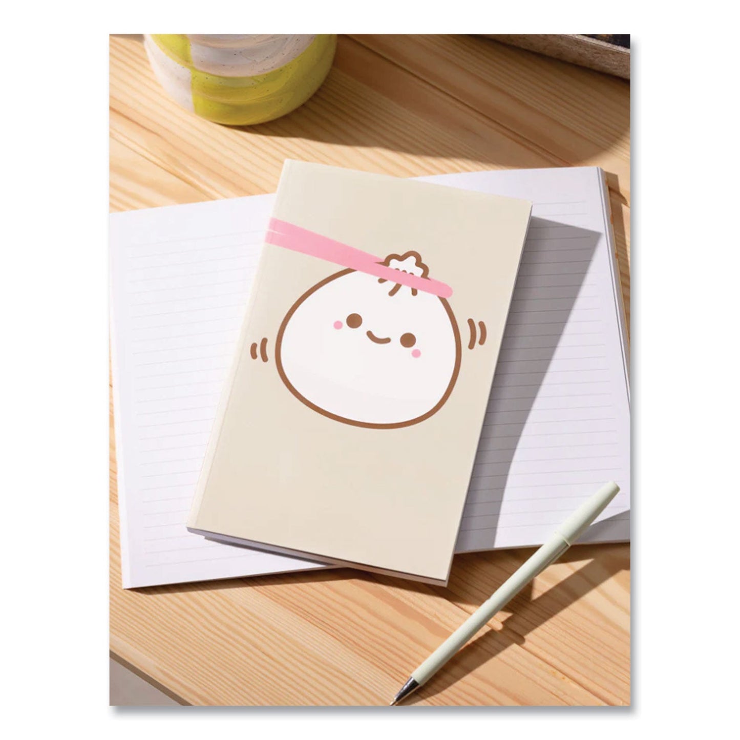 denik-smoko-lil-b-dumpling-layflat-notebook-1-subject-medium-college-rule-tan-white-pink-cover-72-8-x-5-sheets-dnklfc1887l_4