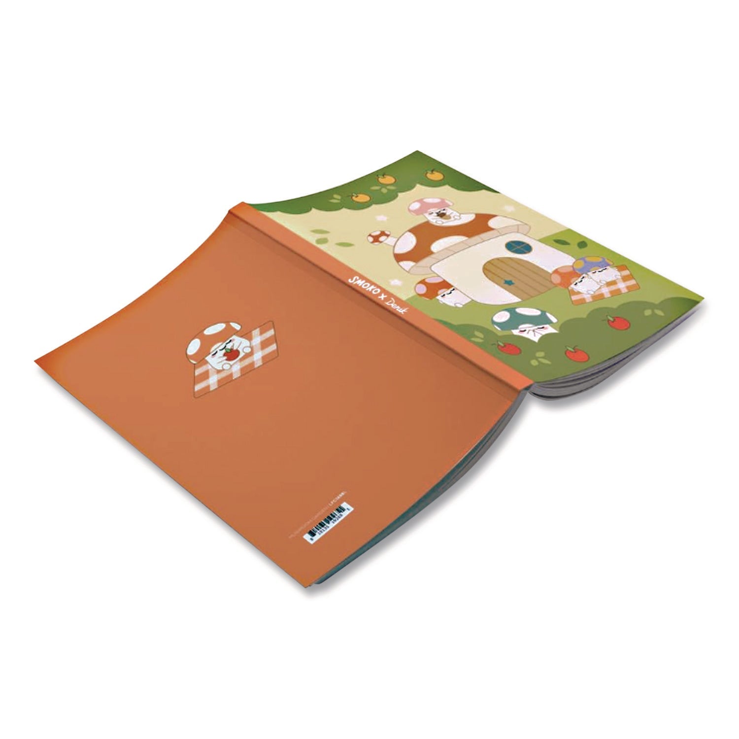 denik-smoko-mushroom-garden-layflat-notebook-1-subject-medium-college-rule-green-tan-red-cover-72-8-x-5-sheets-dnklfc1888l_4