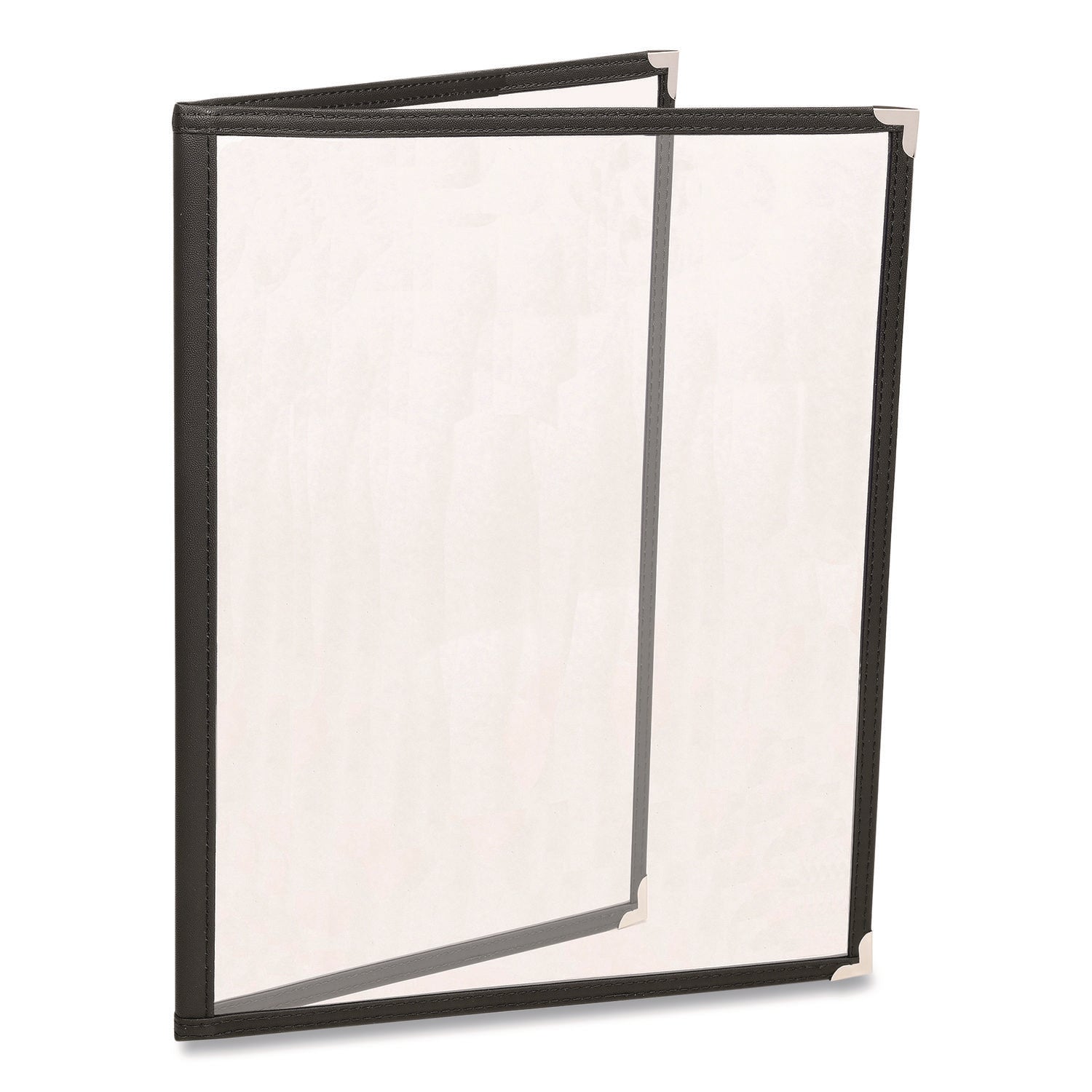 excello-global-products-r-menu-holder-for-8-5-x-11-menus-portrait-orientation-4-view-9-6-x-12-holder-clear-black-silver-10-pack-exosplsmenu4_1