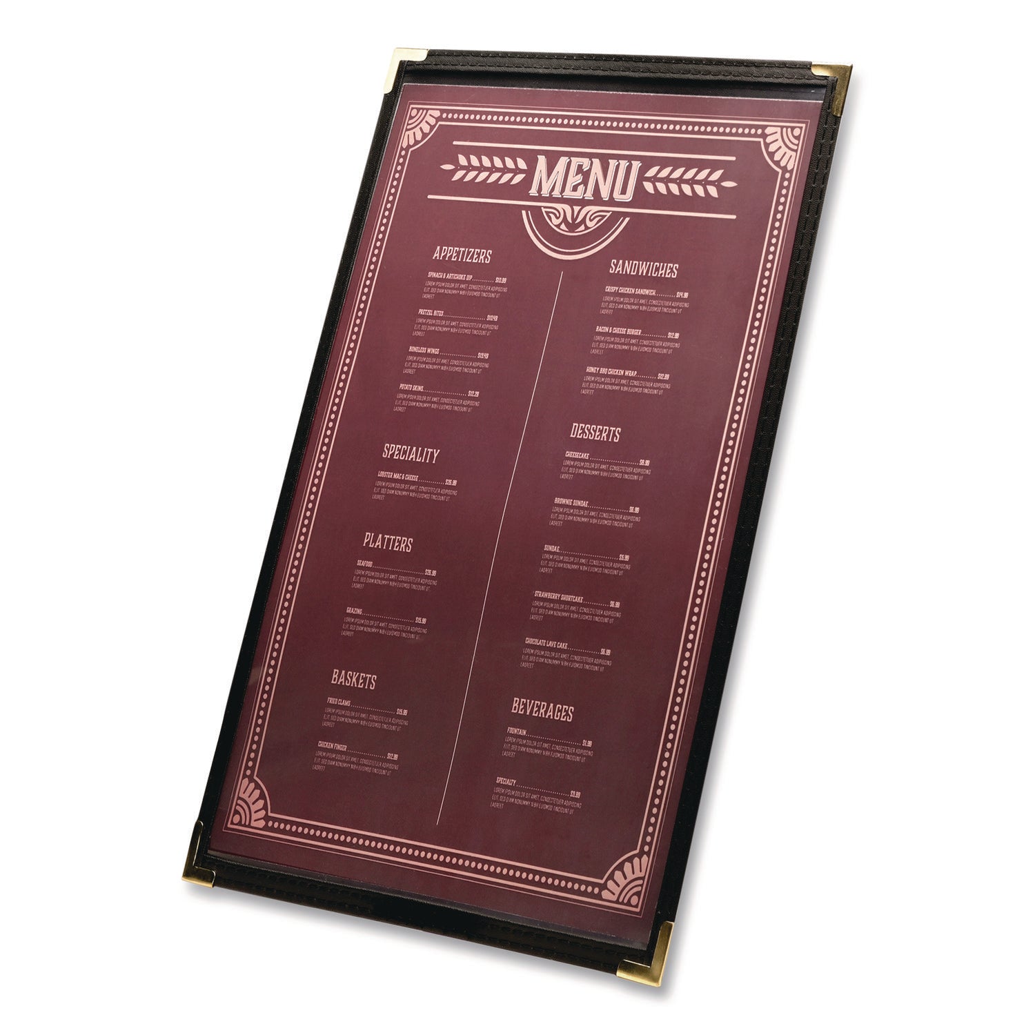 excello-global-products-r-menu-holder-for-11-x-17-menus-portrait-orientation-11-7-x-18-clear-black-silver-exosplsmenu1117_2