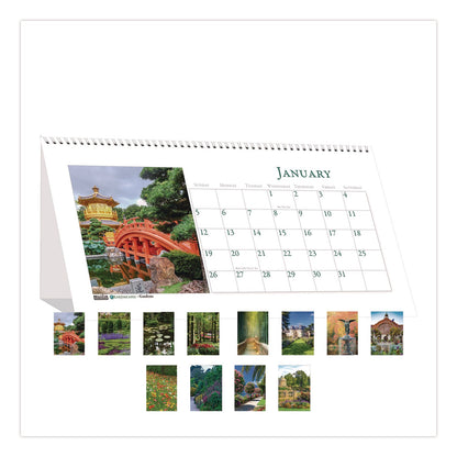 house-of-doolittle-recycled-gardens-of-the-world-monthly-desktop-calendar-garden-scene-photography-8-5-x-4-25-white-12-month-jan-dec-2025-hod30925_4