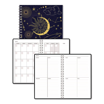 House of Doolittle™ Recycled Non-Dated Monthly/Weekly Planner, Celestial, Blue/Gold Cover, Undated (HOD212144)