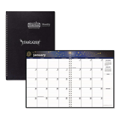 House of Doolittle™ Recycled Stargazer Monthly Planner, Stargazer Artwork, 11 x 7, Black Cover, 13-Month (Dec to Dec): 2026 (HOD21602)