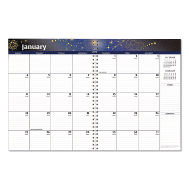 House of Doolittle™ Recycled Stargazer Monthly Planner, Stargazer Artwork, 11 x 7, Black Cover, 13-Month (Dec to Dec): 2026 (HOD21602)