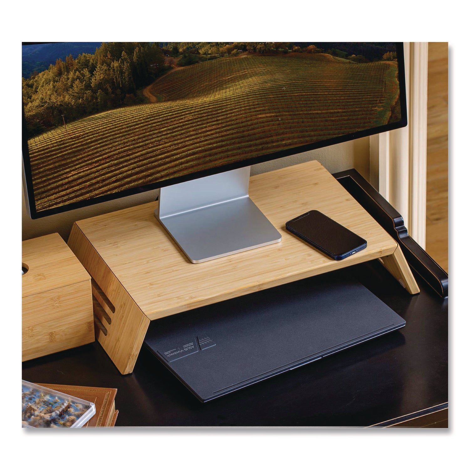 officemate-bamboo-desktop-monitor-stand-for-16-monitors-17-56-x-12-44-x-2-64-brown-supports-20-lbs-oic71008_4
