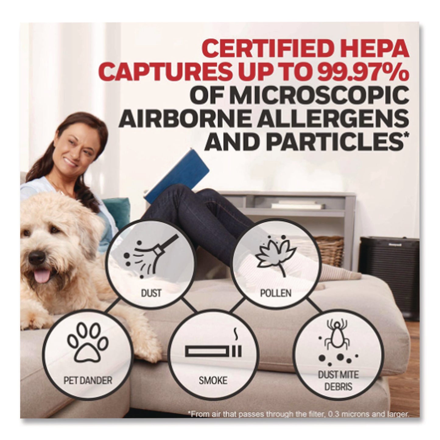Honeywell Pre-Cut Carbon Pre-Filter, Fits Models: HPA300/HPA304/HPA3300/HPA5300/HPA8350, Box of 4 Filters (HWLHRFA300)