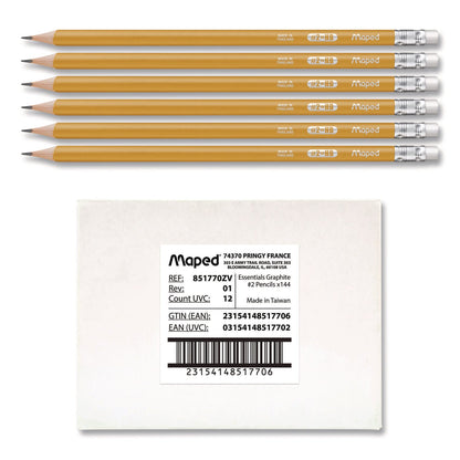 maped-helix-essentials-triangular-pre-sharpened-pencils-hb-2-black-lead-yellow-barrel-144-box-mhx851770zt_1
