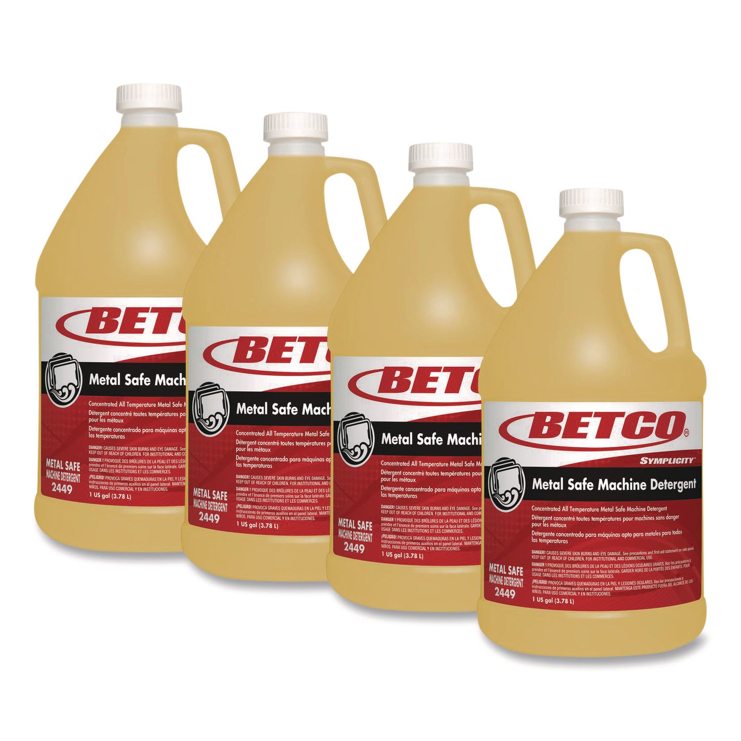 Betco® Concentrated All Temperature Metal Safe Machine Detergent, 1 gal Bottle, 4/Carton (BET24497400)