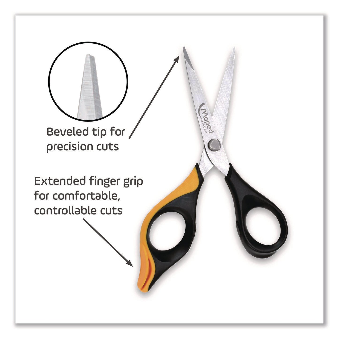 maped-helix-ultimate-precision-soft-grip-multipurpose-scissors-5-75-long-3-cut-length-straight-black-orange-handle-mhx690210_3