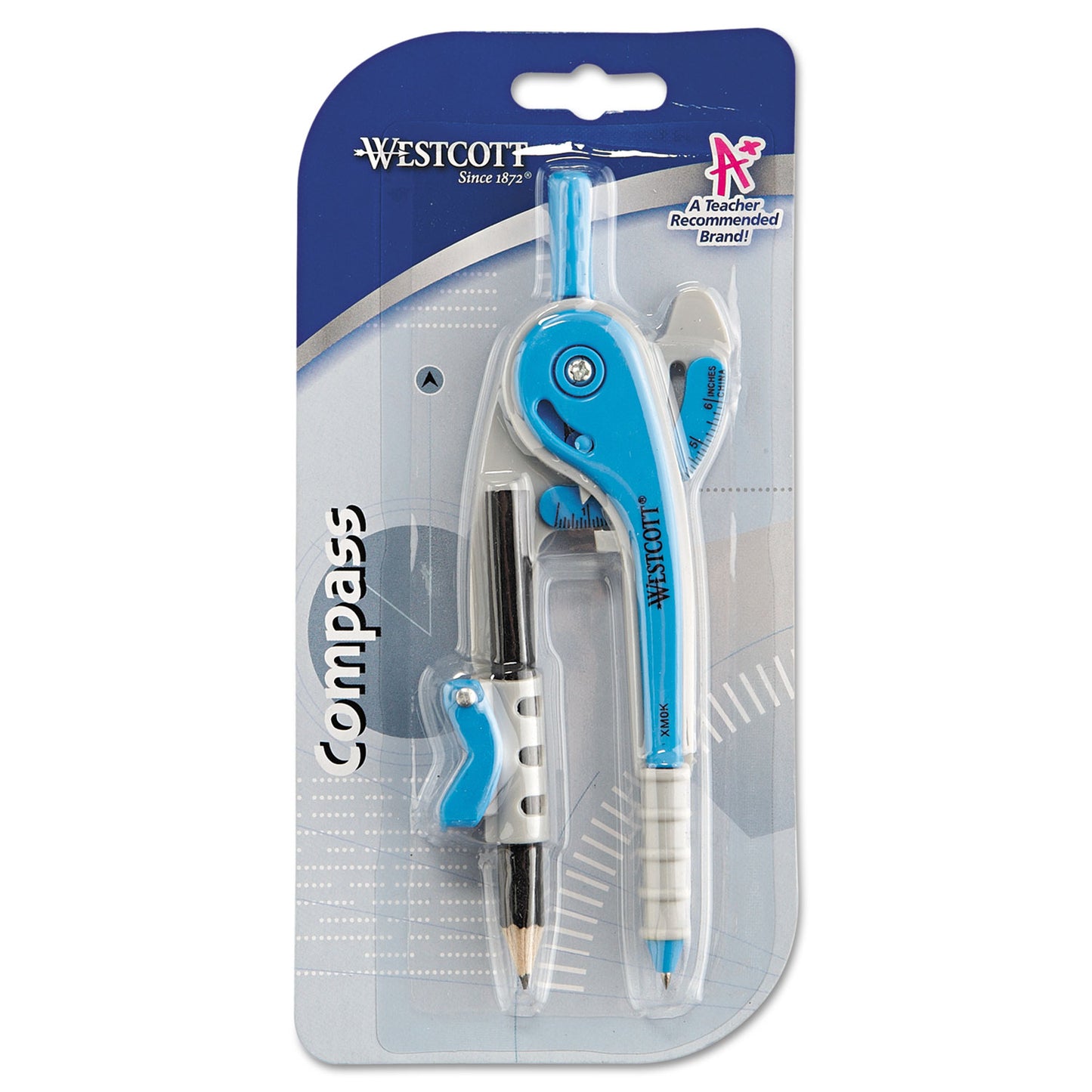 Acme United Plastic Safety Compass with Pencil, 6" Maximum Diameter, Assorted Colors (ACM13017)