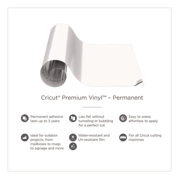 Cricut® Premium Permanent Vinyl, 12 x 48, White (CCU2008570)