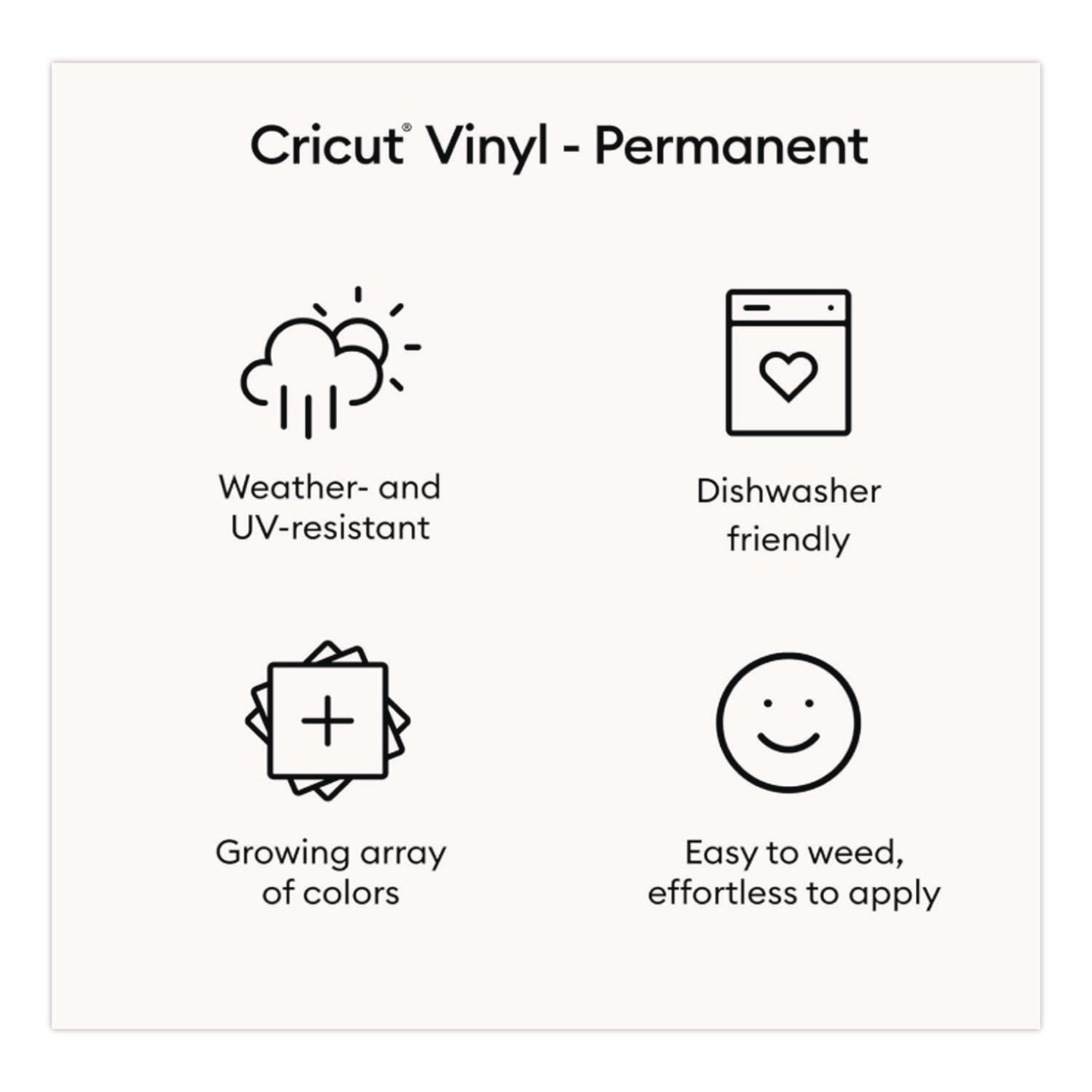 Cricut® Premium Permanent Vinyl, 12 x 48, White (CCU2008570)