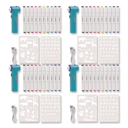 tpg-creations-aircolor-airbrush-kit-10-markers-2-stencils-1-airbrush-1-charging-cable-4-kits-carton-tpg49004_2