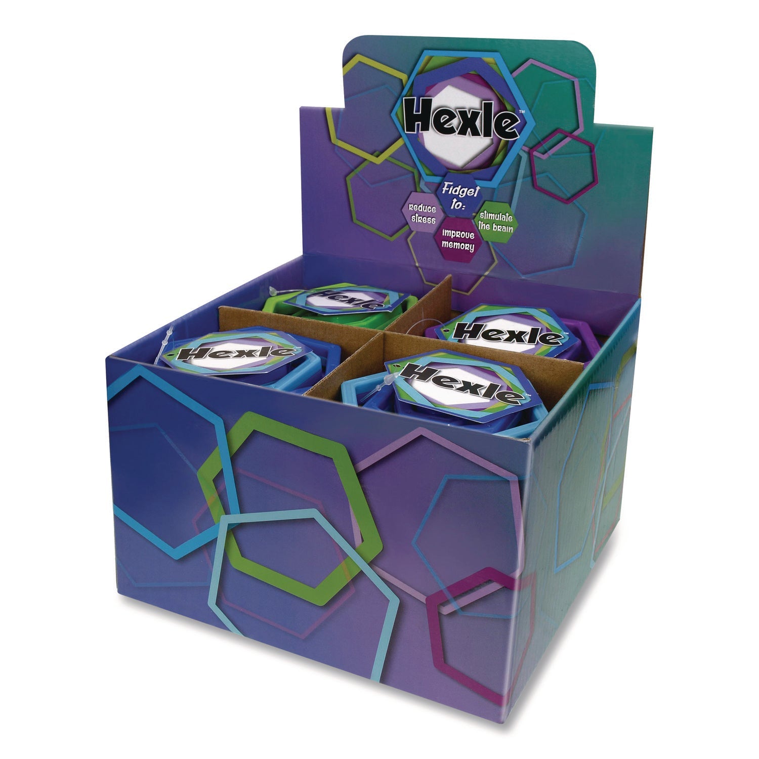 tpg-creations-hexle-fidget-toy-small-assorted-colors-24-carton-tpg872_1