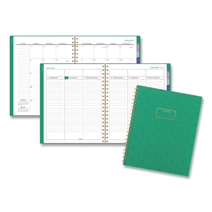 AT-A-GLANCE® Badge Geo Weekly/Monthly Planner, 11 x 8.5, Green Cover, 13-Month (Jan-Jan): 2026 (AAG1753G905)