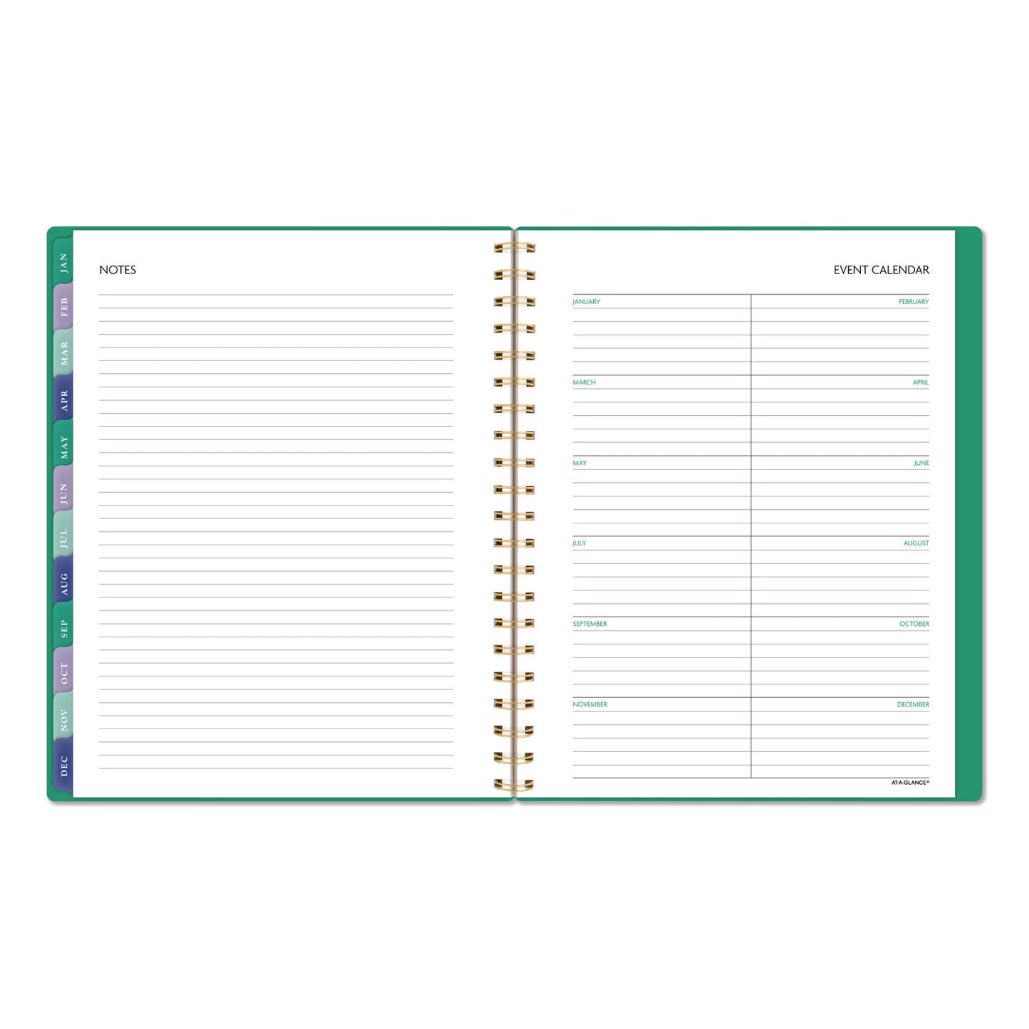 AT-A-GLANCE® Badge Geo Weekly/Monthly Planner, 11 x 8.5, Green Cover, 13-Month (Jan-Jan): 2026 (AAG1753G905)