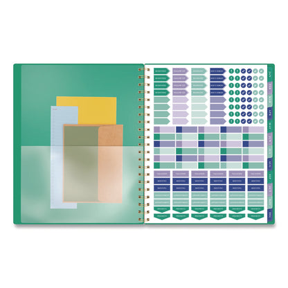 AT-A-GLANCE® Badge Geo Weekly/Monthly Planner, 11 x 8.5, Green Cover, 13-Month (Jan-Jan): 2026 (AAG1753G905)