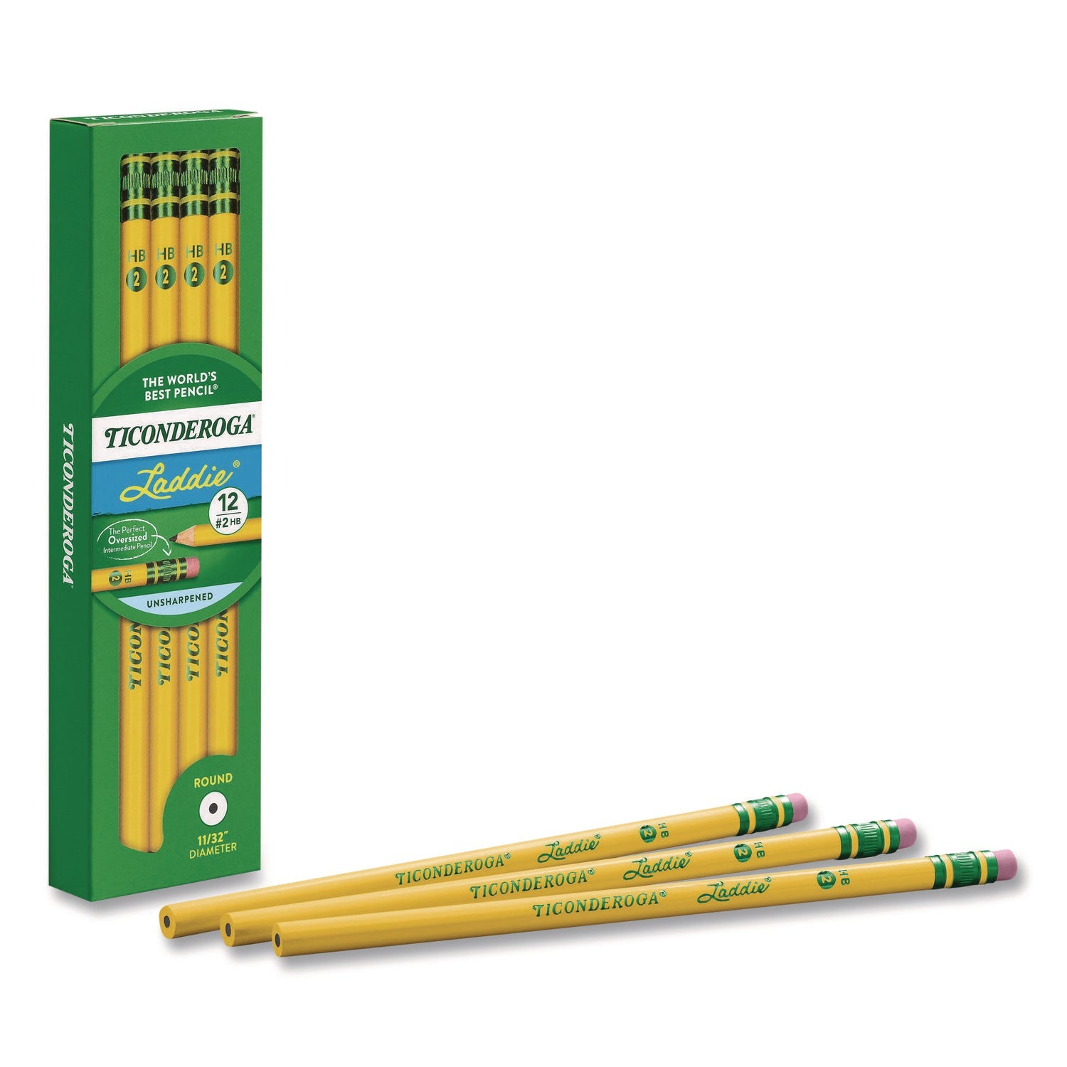 dixon-r-ticonderoga-laddie-woodcase-pencil-with-microban-hb-2-black-lead-yellow-barrel-12-pack-dix133040002_4