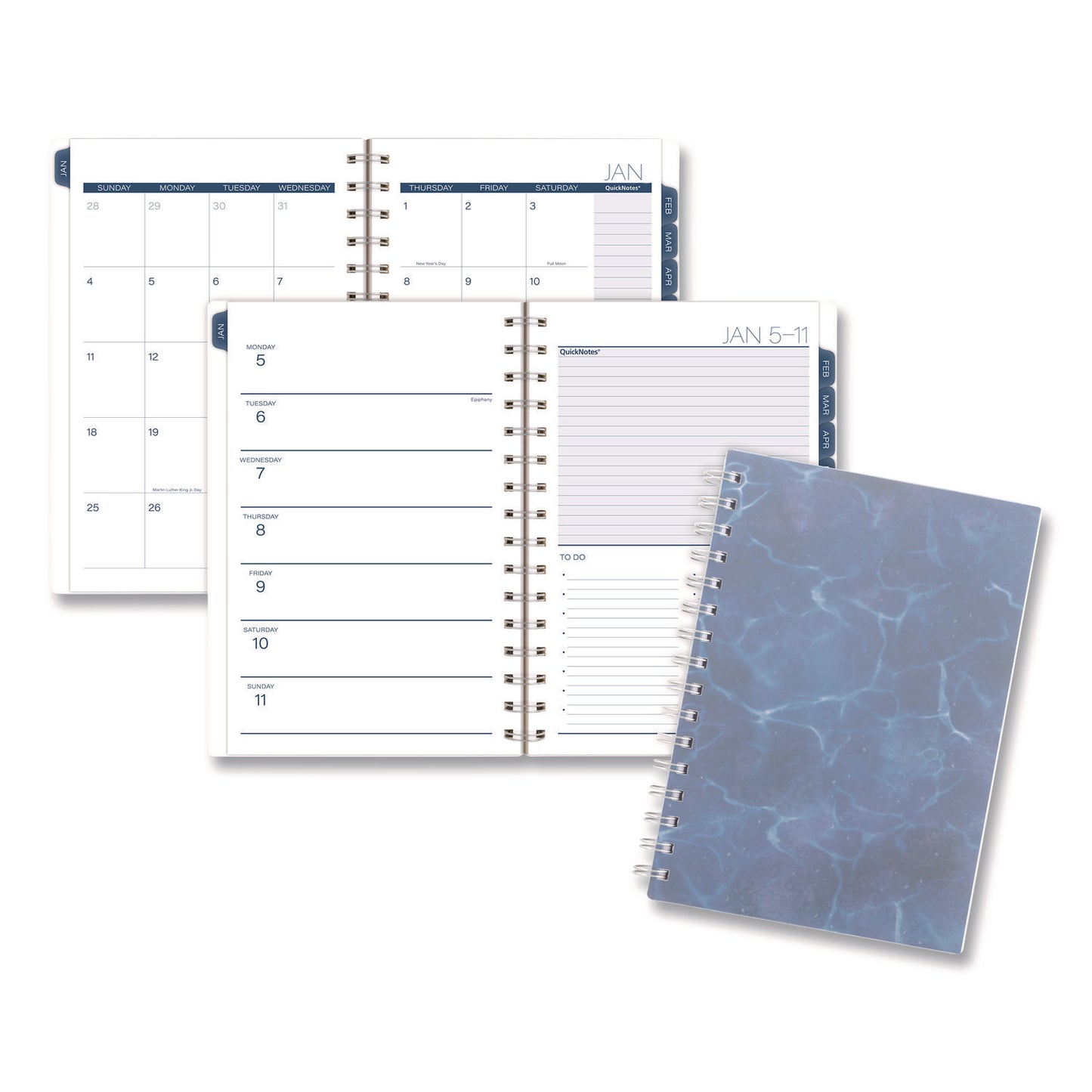 Cambridge® Abyss Weekly/Monthly Planner, 8.5 x 5.5, Water-Inspired Artwork, Blue Cover, 12-Month(Jan-Dec): 2026 (AAG1756200)