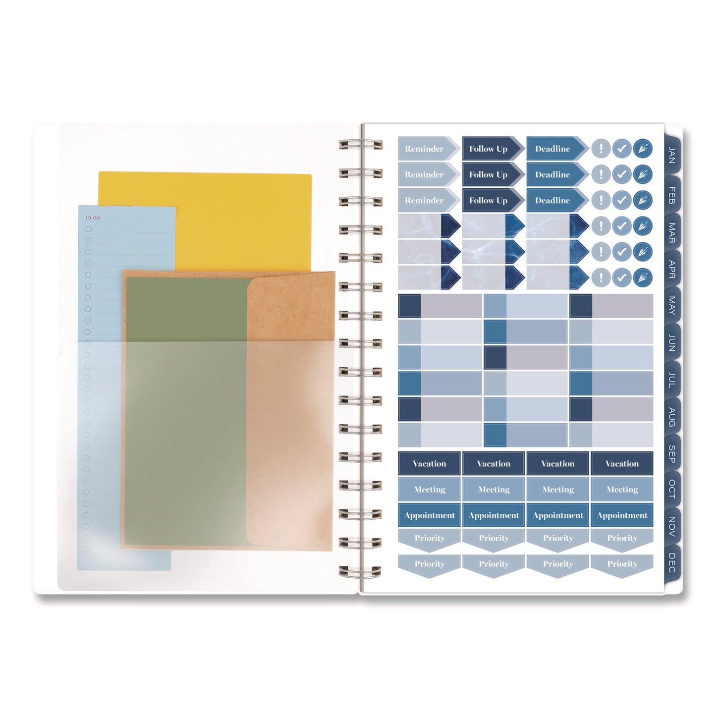 Cambridge® Abyss Weekly/Monthly Planner, 8.5 x 5.5, Water-Inspired Artwork, Blue Cover, 12-Month(Jan-Dec): 2026 (AAG1756200)