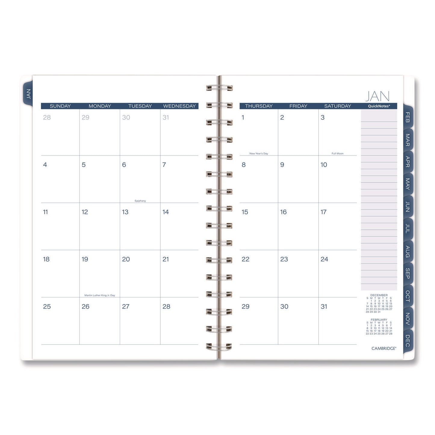 Cambridge® Abyss Weekly/Monthly Planner, 8.5 x 5.5, Water-Inspired Artwork, Blue Cover, 12-Month(Jan-Dec): 2026 (AAG1756200)
