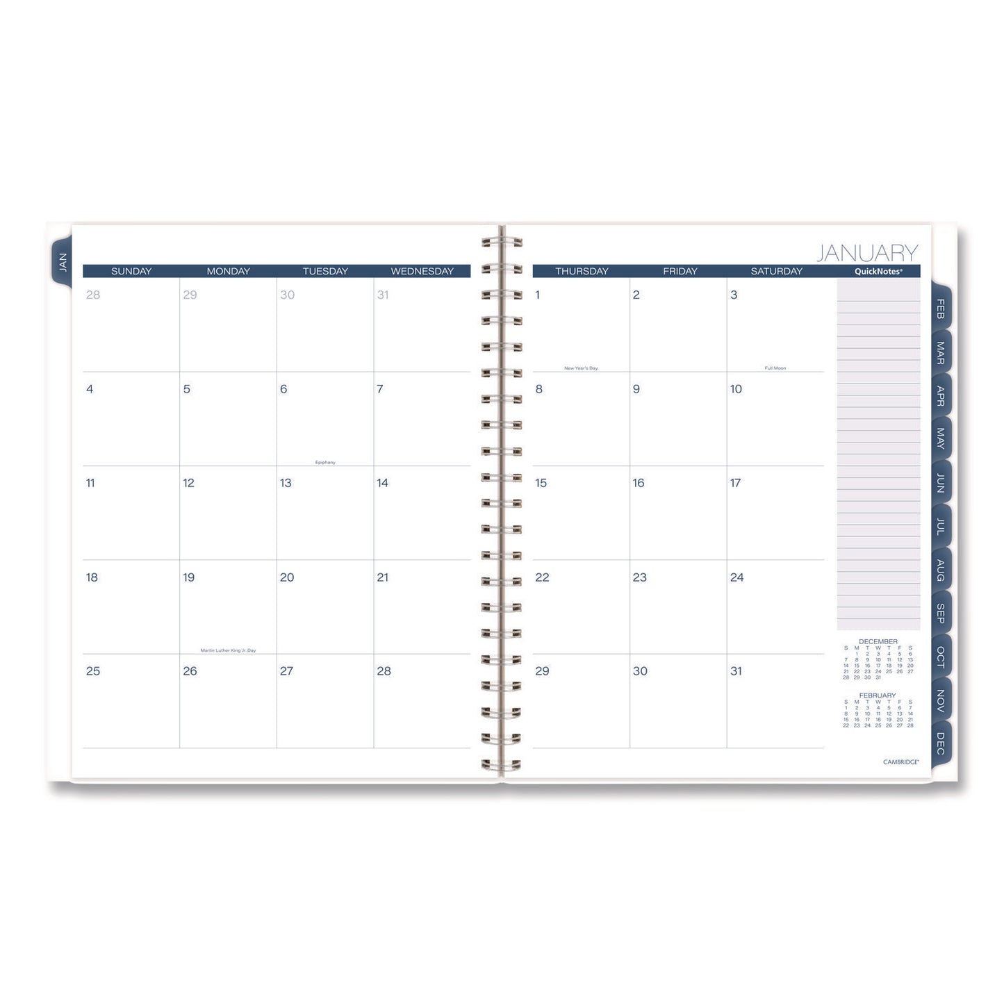 Cambridge® Abyss Weekly/Monthly Planner, 11 x 8.5, Water-Inspired Artwork, Blue Cover, 12-Month (Jan-Dec): 2026 (AAG1756905)