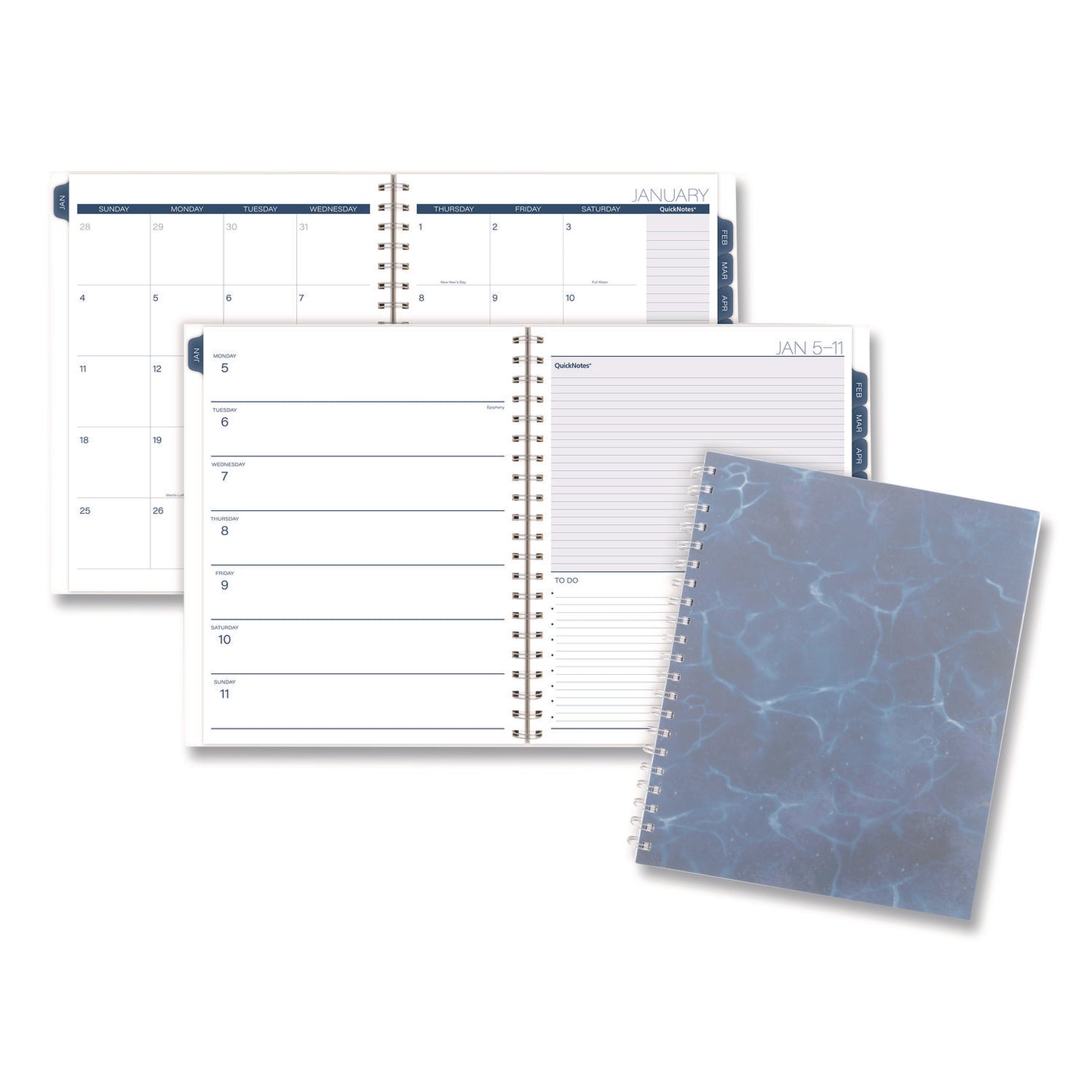 Cambridge® Abyss Weekly/Monthly Planner, 11 x 8.5, Water-Inspired Artwork, Blue Cover, 12-Month (Jan-Dec): 2026 (AAG1756905)