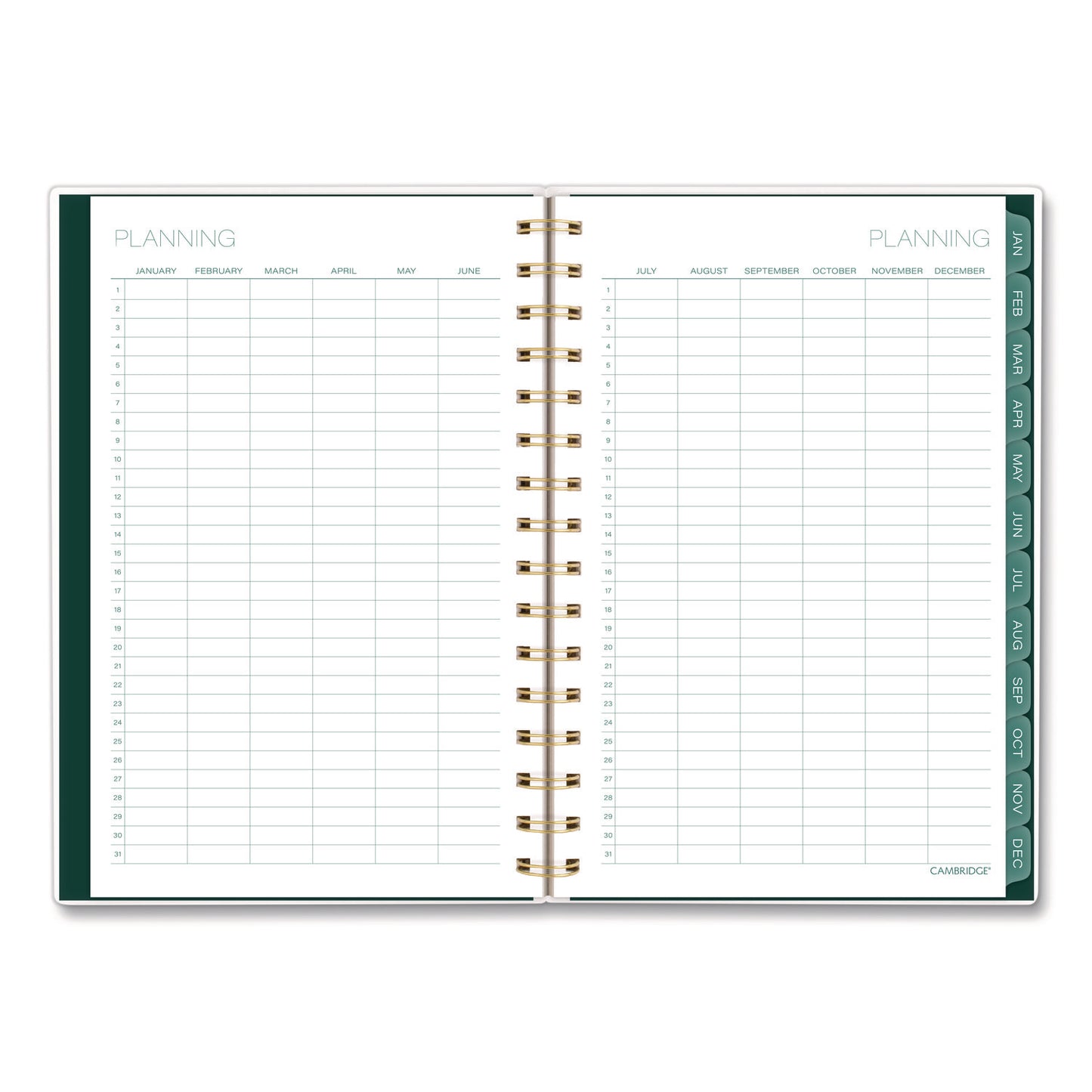 Cambridge® Emerald Isle Weekly/Monthly Planner, 8.5 x 5.5, Green Marbled Cover, 12-Month (Jan-Dec): 2026 (AAG1758200)