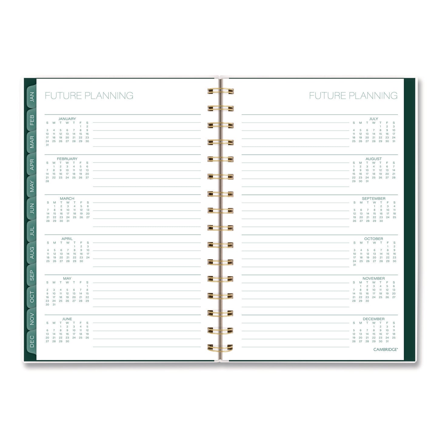 Cambridge® Emerald Isle Weekly/Monthly Planner, 8.5 x 5.5, Green Marbled Cover, 12-Month (Jan-Dec): 2026 (AAG1758200)