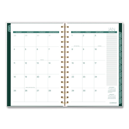 Cambridge® Emerald Isle Weekly/Monthly Planner, 8.5 x 5.5, Green Marbled Cover, 12-Month (Jan-Dec): 2026 (AAG1758200)