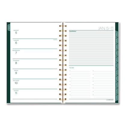 Cambridge® Emerald Isle Weekly/Monthly Planner, 8.5 x 5.5, Green Marbled Cover, 12-Month (Jan-Dec): 2026 (AAG1758200)