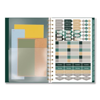 Cambridge® Emerald Isle Weekly/Monthly Planner, 8.5 x 5.5, Green Marbled Cover, 12-Month (Jan-Dec): 2026 (AAG1758200)