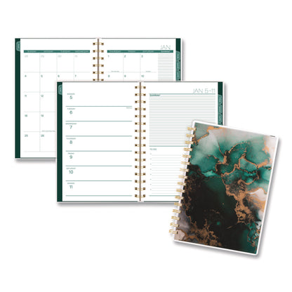 Cambridge® Emerald Isle Weekly/Monthly Planner, 8.5 x 5.5, Green Marbled Cover, 12-Month (Jan-Dec): 2026 (AAG1758200)