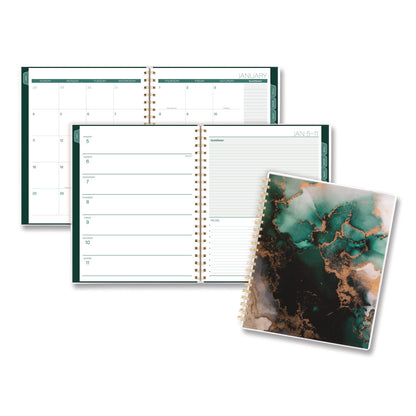 Cambridge® Emerald Isle Weekly/Monthly Planner, 11 x 8.5, Green Marbled Cover, 12-Month (Jan-Dec): 2026 (AAG1758905)