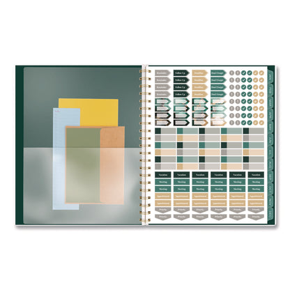 Cambridge® Emerald Isle Weekly/Monthly Planner, 11 x 8.5, Green Marbled Cover, 12-Month (Jan-Dec): 2026 (AAG1758905)