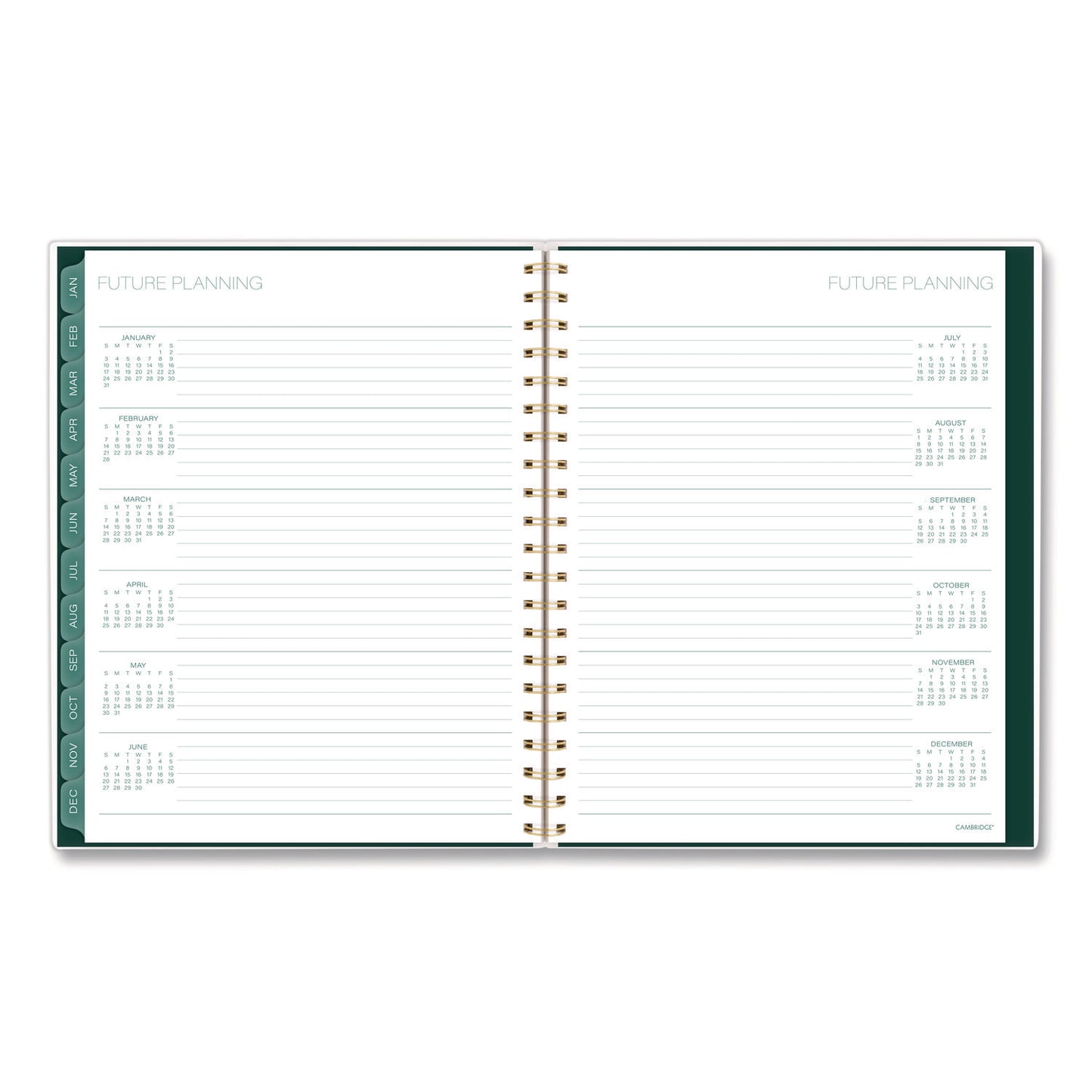 Cambridge® Emerald Isle Weekly/Monthly Planner, 11 x 8.5, Green Marbled Cover, 12-Month (Jan-Dec): 2026 (AAG1758905)